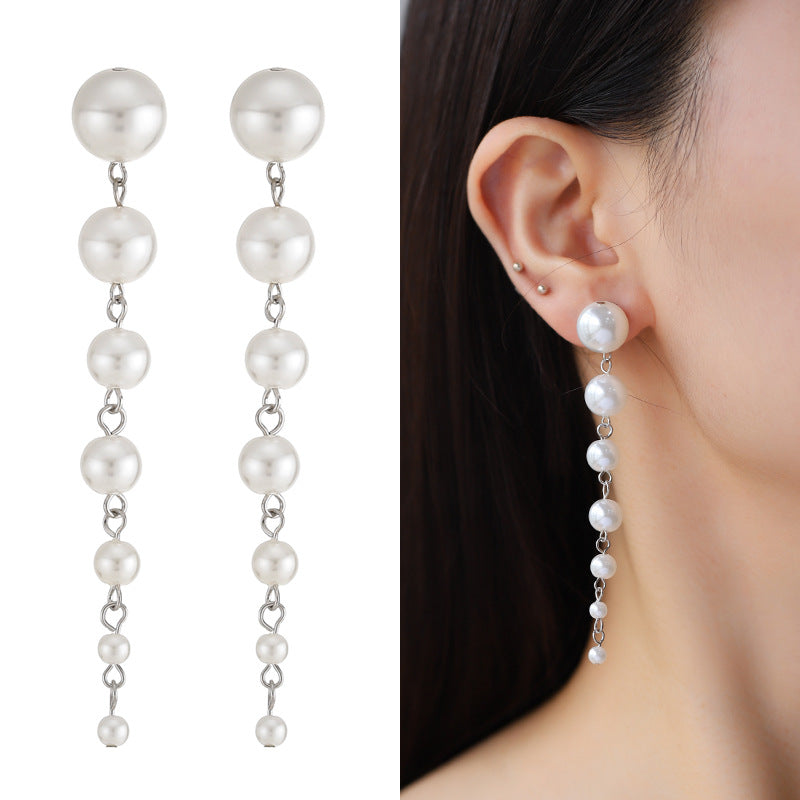 Pendientes Largos De Cobre De Perlas al por mayor